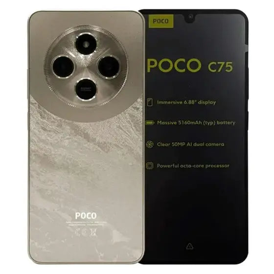 CEL XIAOMI POCO C75 DUAL 6.88" 6GB+128GB LTE 50MP/13MP GLOBAL DOURADO
